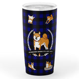 Stubborn Shiba - Red Plaid 20 Oz Tumbler