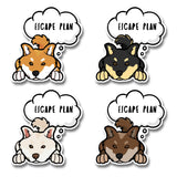 Escape Plan Shiba - Die Cut Stickers - Stubborn Shiba Co
