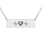 Shiba Inu Heart Pulse - Horizontal Bar Necklace