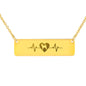 Shiba Inu Heart Pulse - Horizontal Bar Necklace