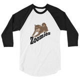 Zoomies!! Sesame Shiba - 3/4 sleeve raglan shirt - Stubborn Shiba Co