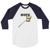 Black and Tan "NOPE" Shiba - 3/4 sleeve raglan shirt - Stubborn Shiba Co