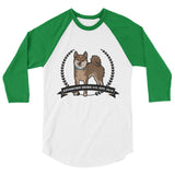 Sesame Stubborn Shiba Co's Men's 3/4 sleeve raglan shirt - Stubborn Shiba Co
