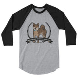 Sesame Stubborn Shiba Co's Men's 3/4 sleeve raglan shirt - Stubborn Shiba Co