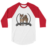 Sesame Stubborn Shiba Co's Men's 3/4 sleeve raglan shirt - Stubborn Shiba Co