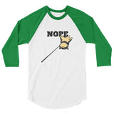 Black and Tan "NOPE" Shiba - 3/4 sleeve raglan shirt - Stubborn Shiba Co