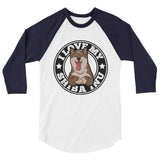 I LOVE MY SHIBA INU 3/4 sleeve raglan shirt - Stubborn Shiba Co