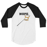 Red Shiba "NOPE" - 3/4 sleeve raglan shirt