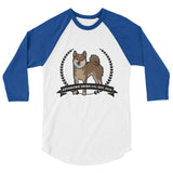 Sesame Stubborn Shiba Co's Men's 3/4 sleeve raglan shirt - Stubborn Shiba Co