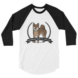 Sesame Stubborn Shiba Co's Men's 3/4 sleeve raglan shirt - Stubborn Shiba Co