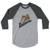 Zoomies!! Sesame Shiba - 3/4 sleeve raglan shirt - Stubborn Shiba Co