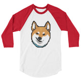 8 Bit - Red Shiba - 3/4 sleeve raglan shirt