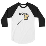 Black and Tan "NOPE" Shiba - 3/4 sleeve raglan shirt - Stubborn Shiba Co