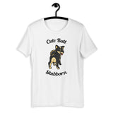 Cute Butt Stubborn - Black & Tan Shiba - Short-Sleeve Unisex T-Shirt