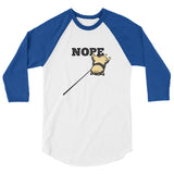 Black and Tan "NOPE" Shiba - 3/4 sleeve raglan shirt - Stubborn Shiba Co