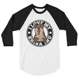 I LOVE MY SHIBA INU 3/4 sleeve raglan shirt - Stubborn Shiba Co