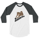 Zoomies!! Sesame Shiba - 3/4 sleeve raglan shirt - Stubborn Shiba Co