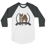 Sesame Stubborn Shiba Co's Men's 3/4 sleeve raglan shirt - Stubborn Shiba Co
