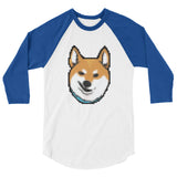 8 Bit - Red Shiba - 3/4 sleeve raglan shirt