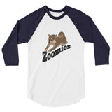 Zoomies!! Sesame Shiba - 3/4 sleeve raglan shirt - Stubborn Shiba Co