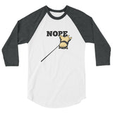 Black and Tan "NOPE" Shiba - 3/4 sleeve raglan shirt - Stubborn Shiba Co