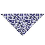 White w/ Blue Spiral - Bandana